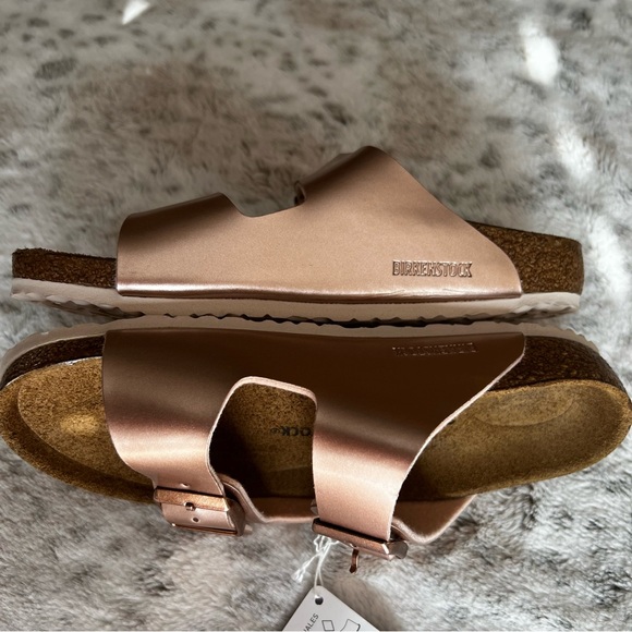 New Birkenstock Metallic Copper/Rose Gold Arizona Big Kids Sandals sz 34 EU/3.5Y - Picture 11 of 12